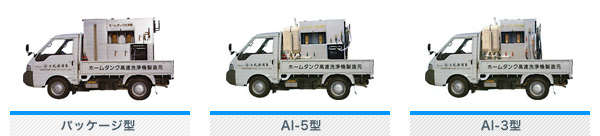 ホームタンク高速洗浄機:パッケージ型・AI-5型・AI-3型